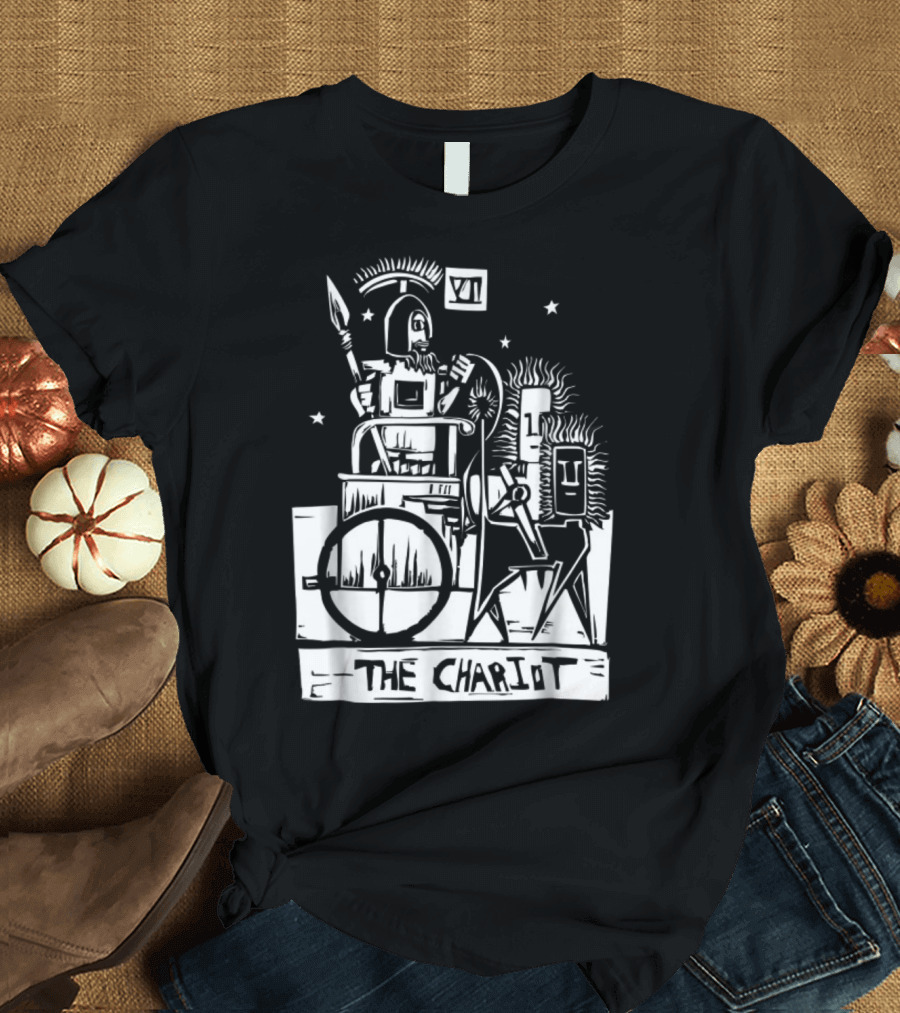 The Chariot Tarot Card Unique Halloween Design with VII and Spear T-Shirt