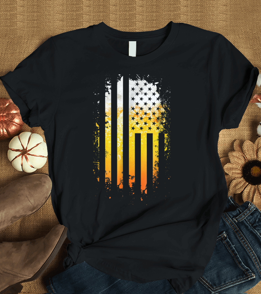 Usa Flag Beer American Style Iconic T-Shirt