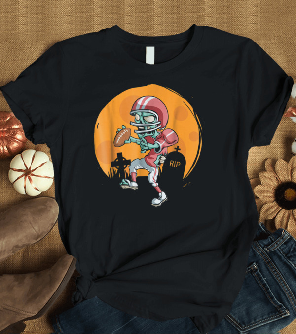 T-Shirt: Zombie Football Player Humor Graveyard Sports T-Shirt Zombie Football Player Humor Graveyard Sports T-Shirt