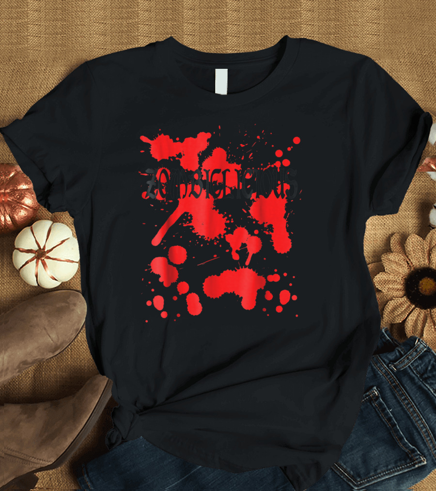 Zombielicious Zombie Movie Halloween Bloody Splatter T-Shirt