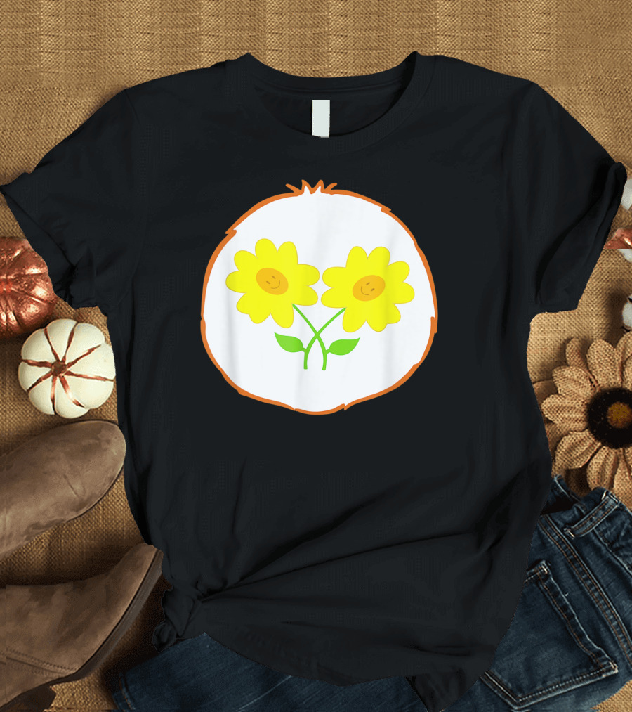 Bear Costume Funny Friend for Bear Smiling Flowers T-Shirt