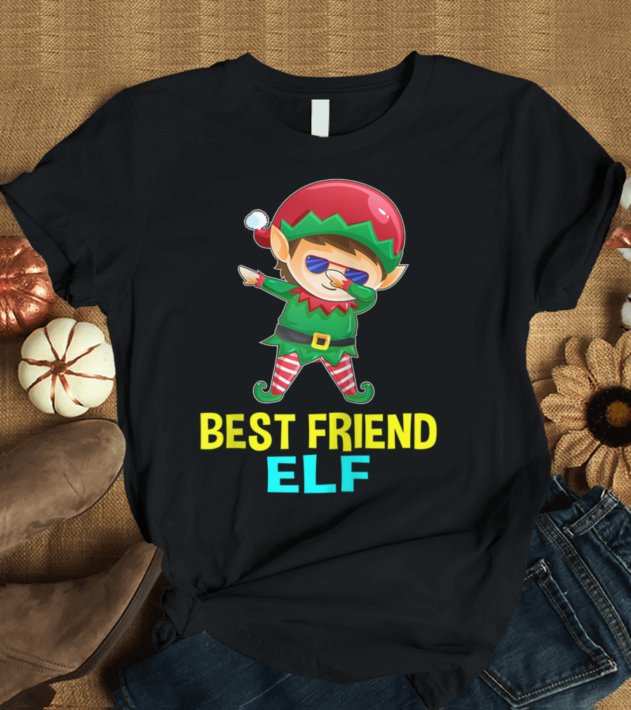 Best Friend Elf BFF Dab Dance Christmas Elf T-Shirt