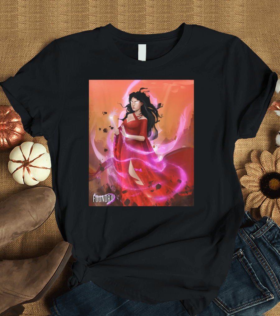 Brime Wielding The Enesmic Foundra Red Dress Magic Aura T-Shirt