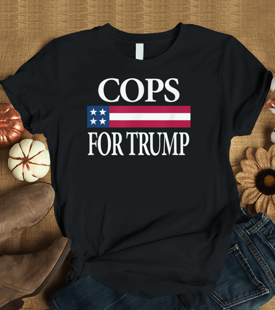 Cops For Trump American Flag Stars Stripes T-Shirt