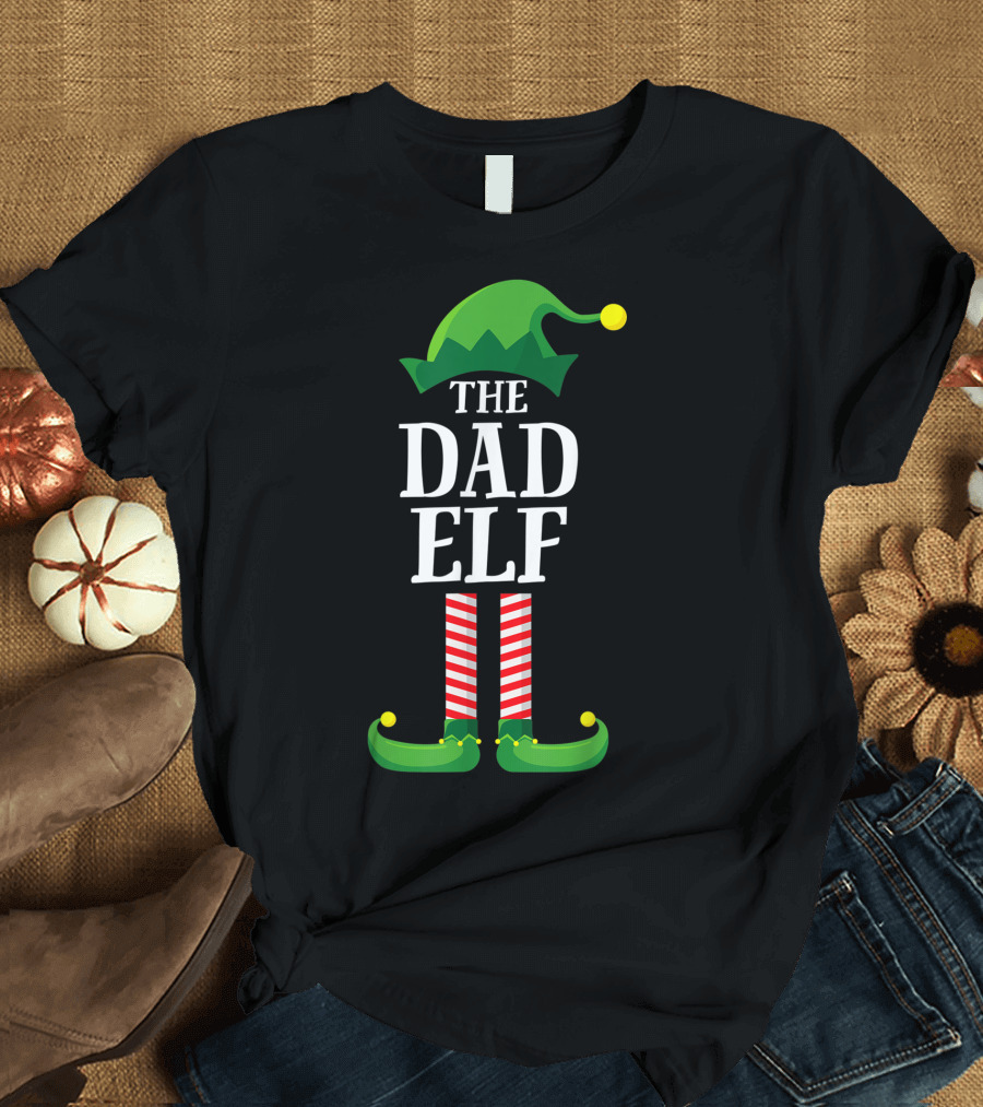 The Dad Elf Matching Family Group Christmas Party T-Shirt