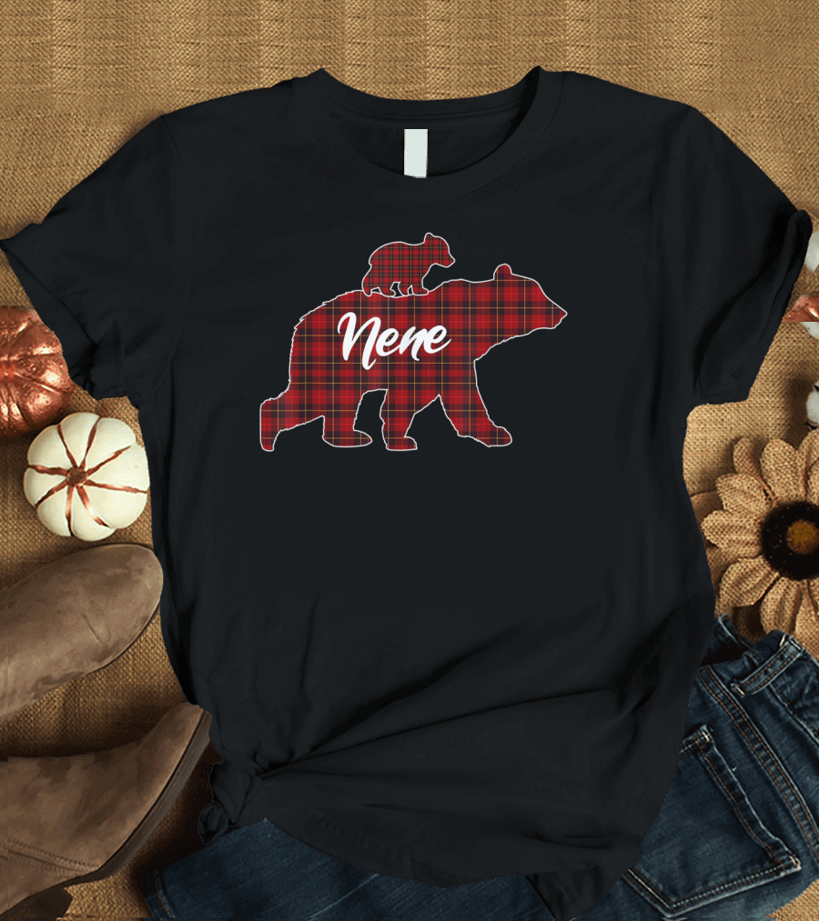 Nene Red Plaid Bear and Cub Buffalo T-Shirt
