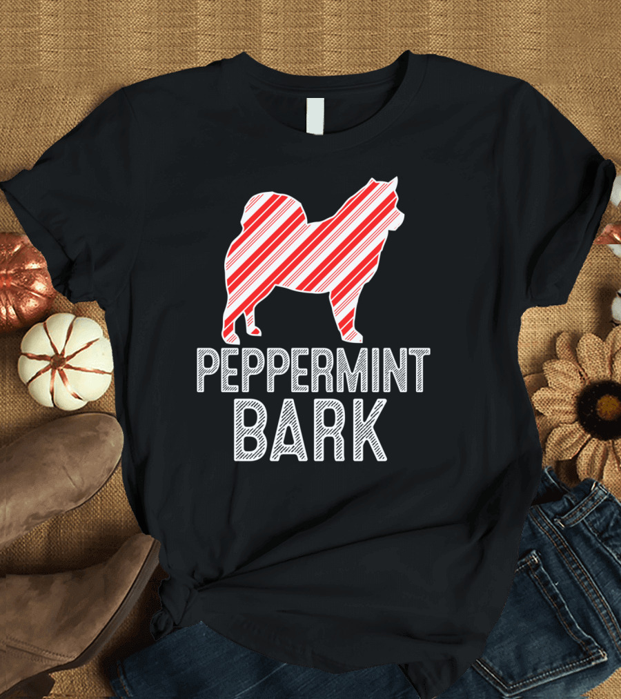 Peppermint Bark Alaskan Malamute Christmas Dog T-Shirt