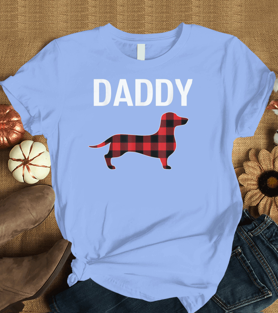Daddy Plaid Dachshund T-Shirt
