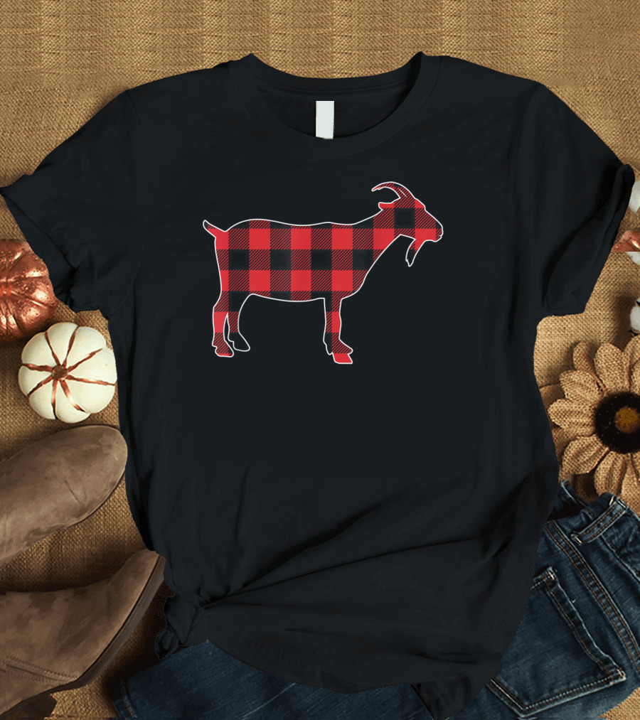 Red Buffalo Plaid Goat T-Shirt