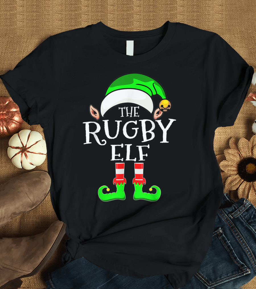 The Rugby Elf Family Matching Group Holiday Costume T-Shirt