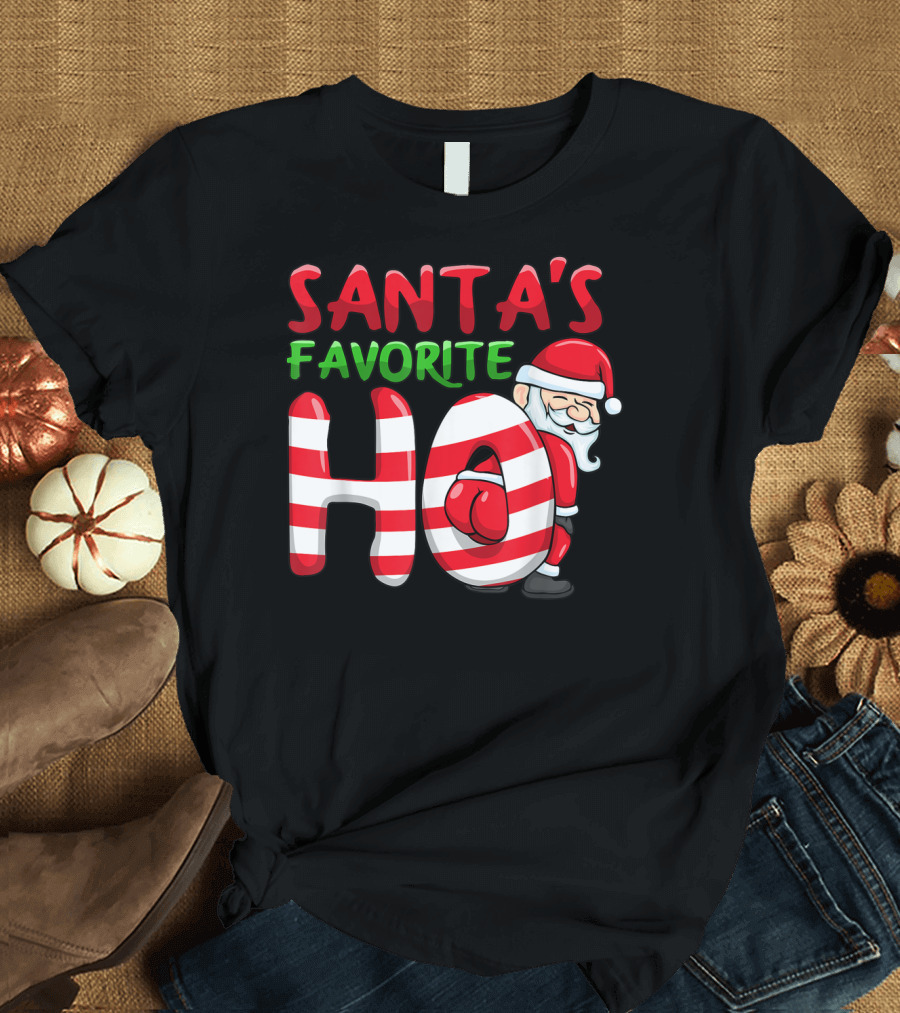 Santa's Favorite Ho Candy Cane Santa Claus T-Shirt