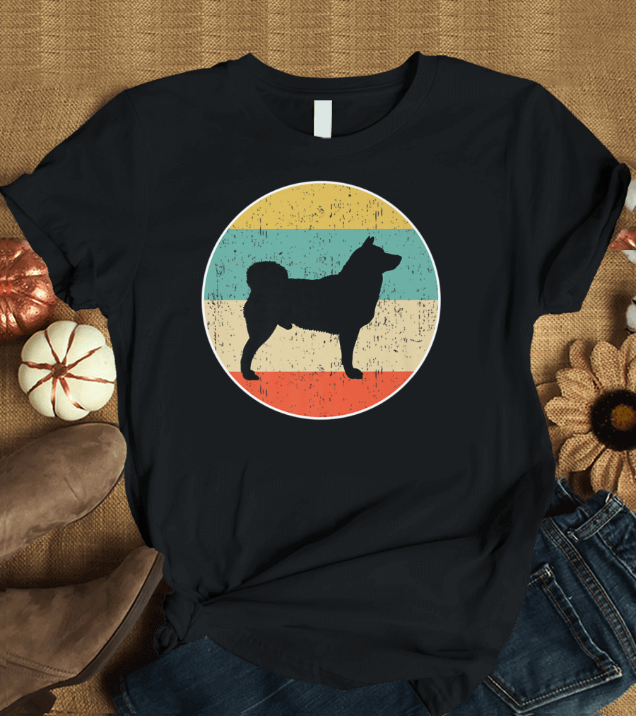 Shiba Inu Dog Vintage Stripes T-Shirt