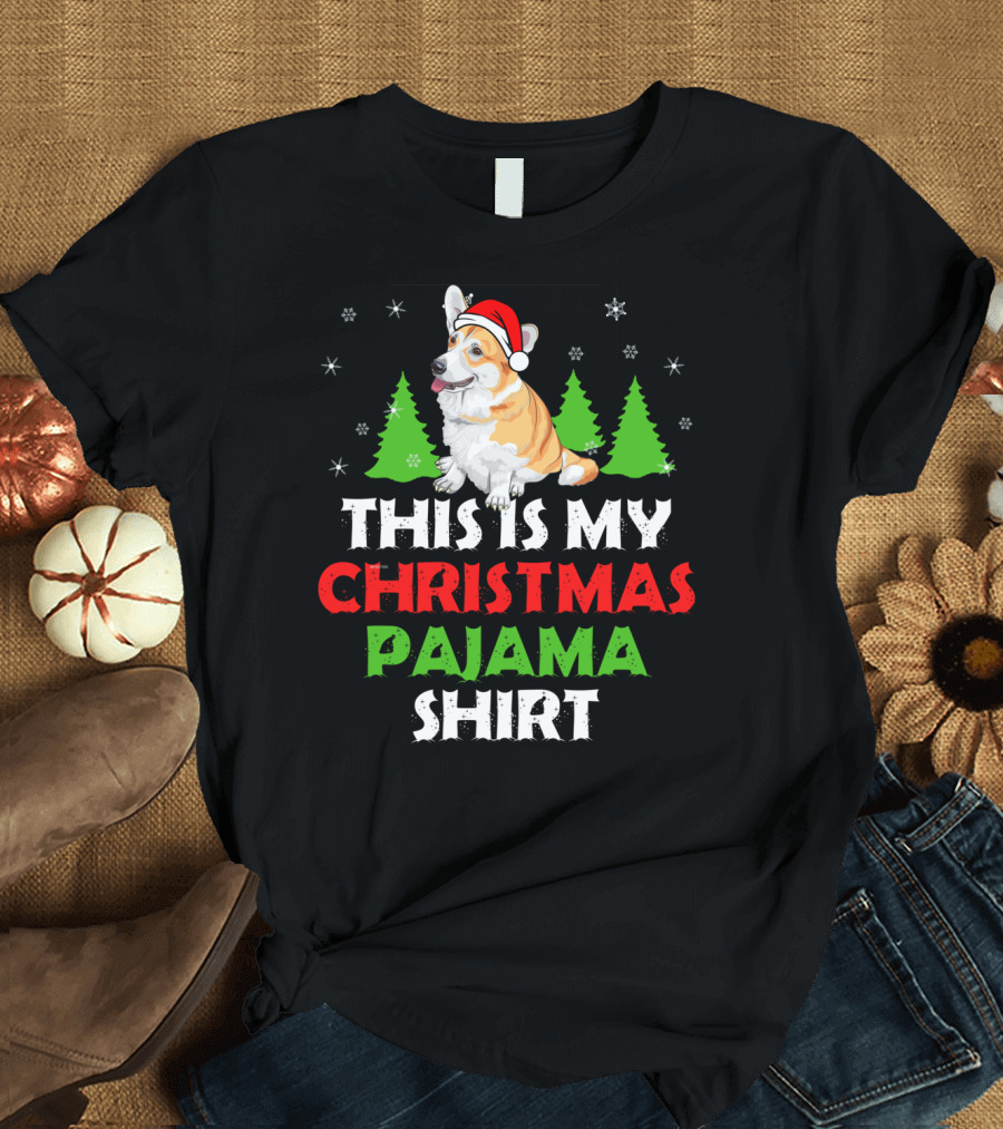 This Is My Christmas Corgi Pajama Shirt Santa T-Shirt