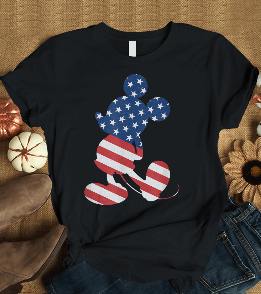 Mickey Mouse American Flag Disney Usa T-Shirt