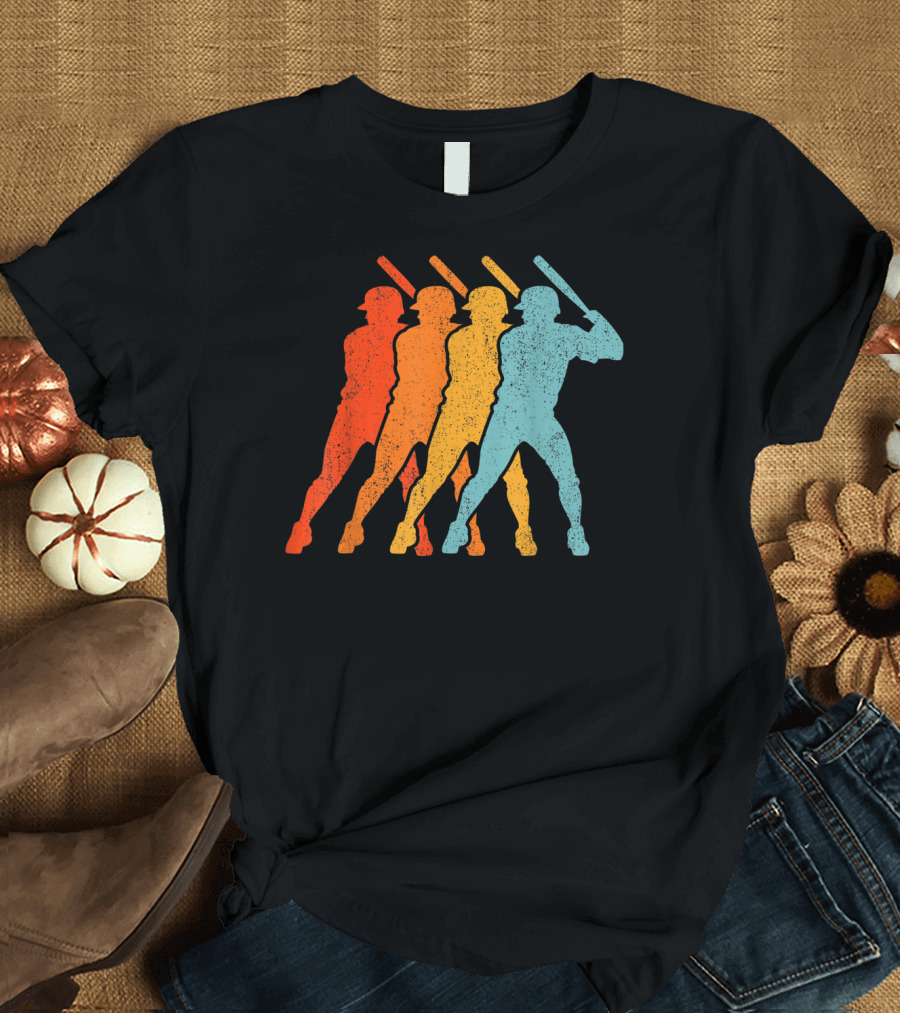 Baseball Vintage 60S 70S Retro Batter T-Shirt