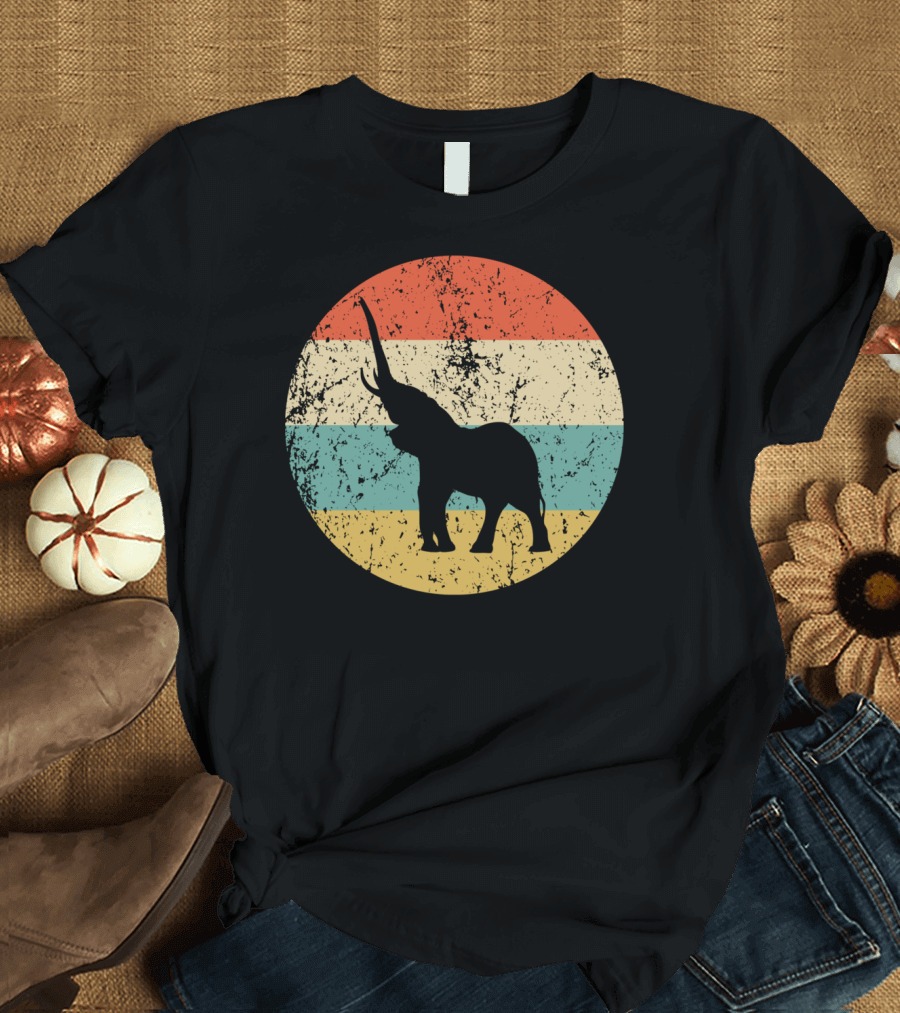 Elephant Style Retro Striped Circle T-Shirt
