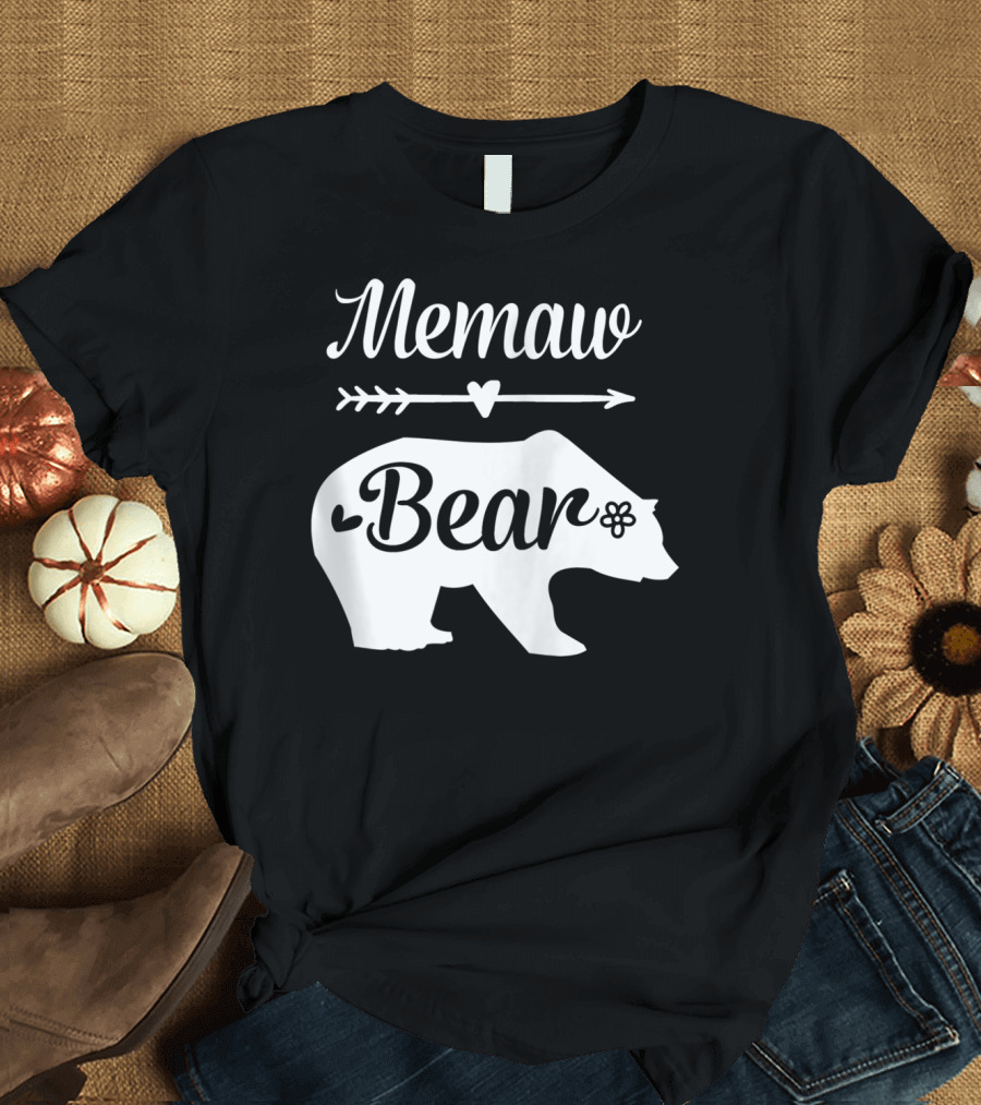 Memaw Heart Arrow Bear Silhouette for Grandma T-Shirt