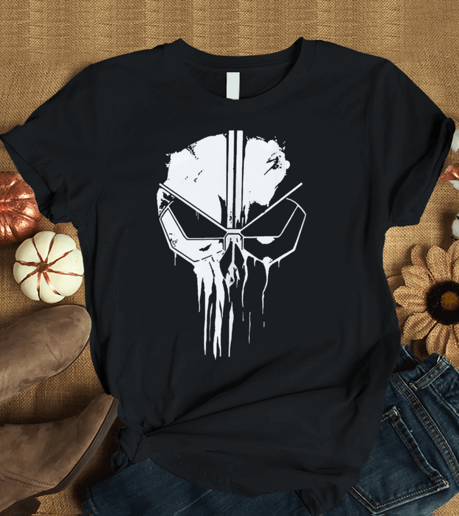 Men's Skull Bodybuilding Gym Fitness Dripping Style Print T-Shirt