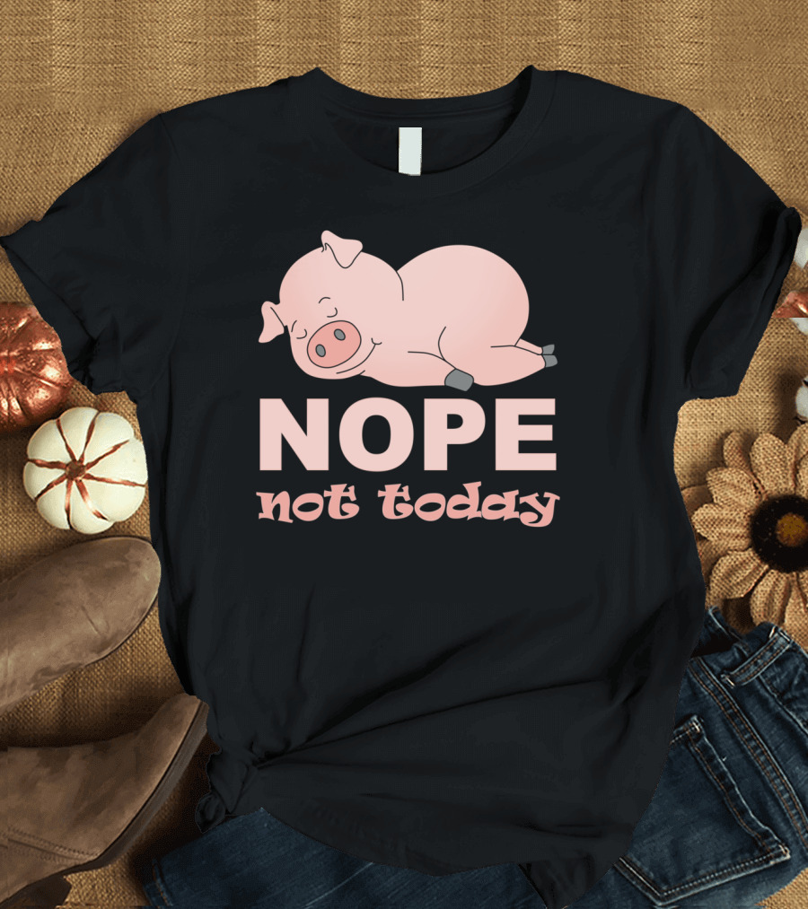 NOPE Not Today Sleeping Pig Humor T-Shirt