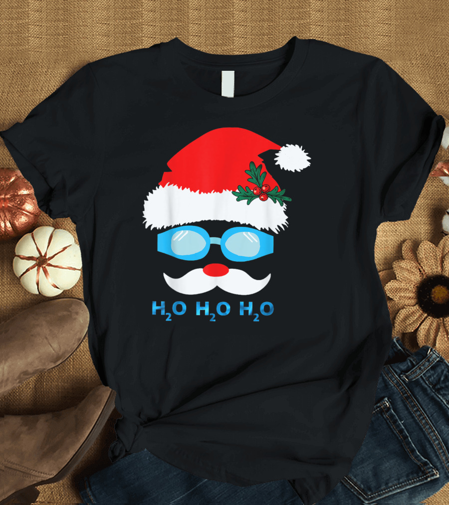 Santa Claus Swimming Goggles H2o H2o H2o T-Shirt