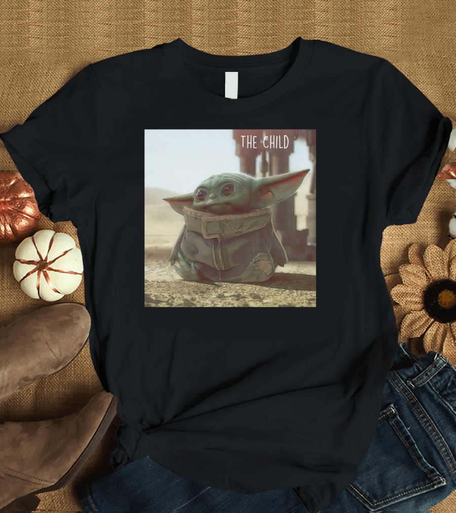 Star Wars The Mandalorian The Child Cute Scene Desert Background T-Shirt