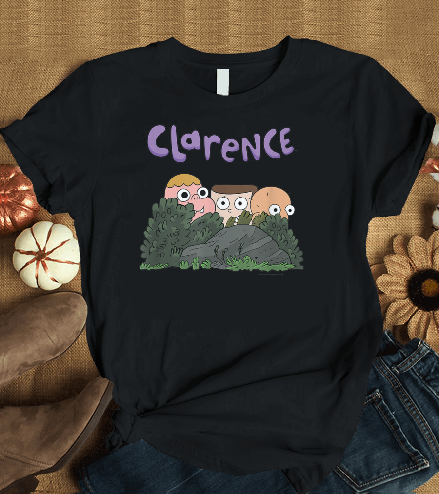 Clarence Cartoon Network Bush Hideout Peeking Characters T-Shirt