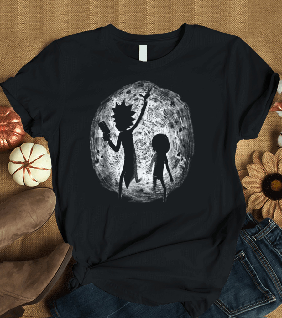 Mademark Rick and Morty Portal Hand Drawing T-Shirt