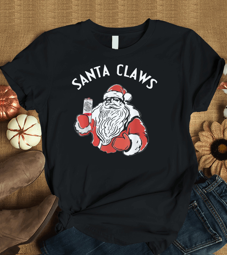 Santa Claws Holding White Claw Can T-Shirt