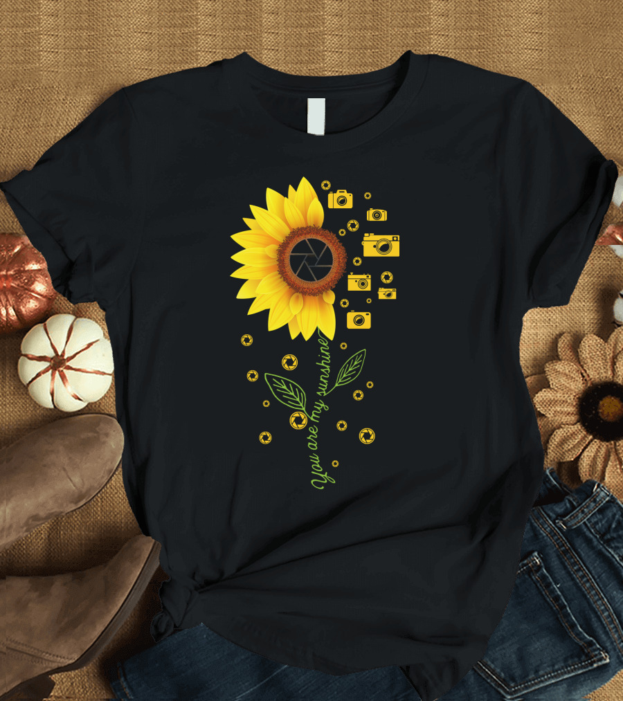 You Are My Sunshine Sunflower Camera Icons T-Shirt