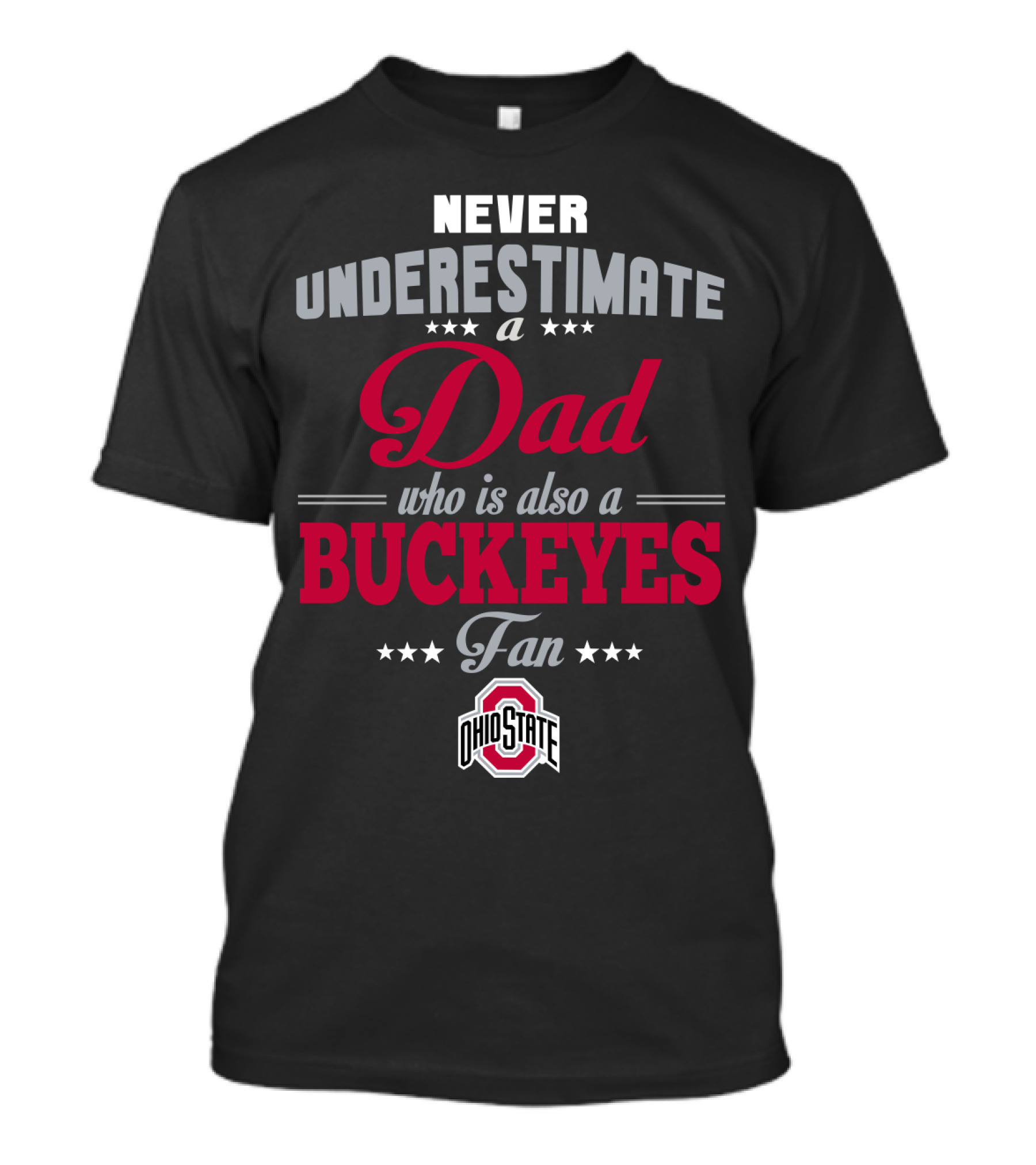 Never Underestimate A Dad Who Is Also A Buckeyes Fan Ohio State T-Shirt