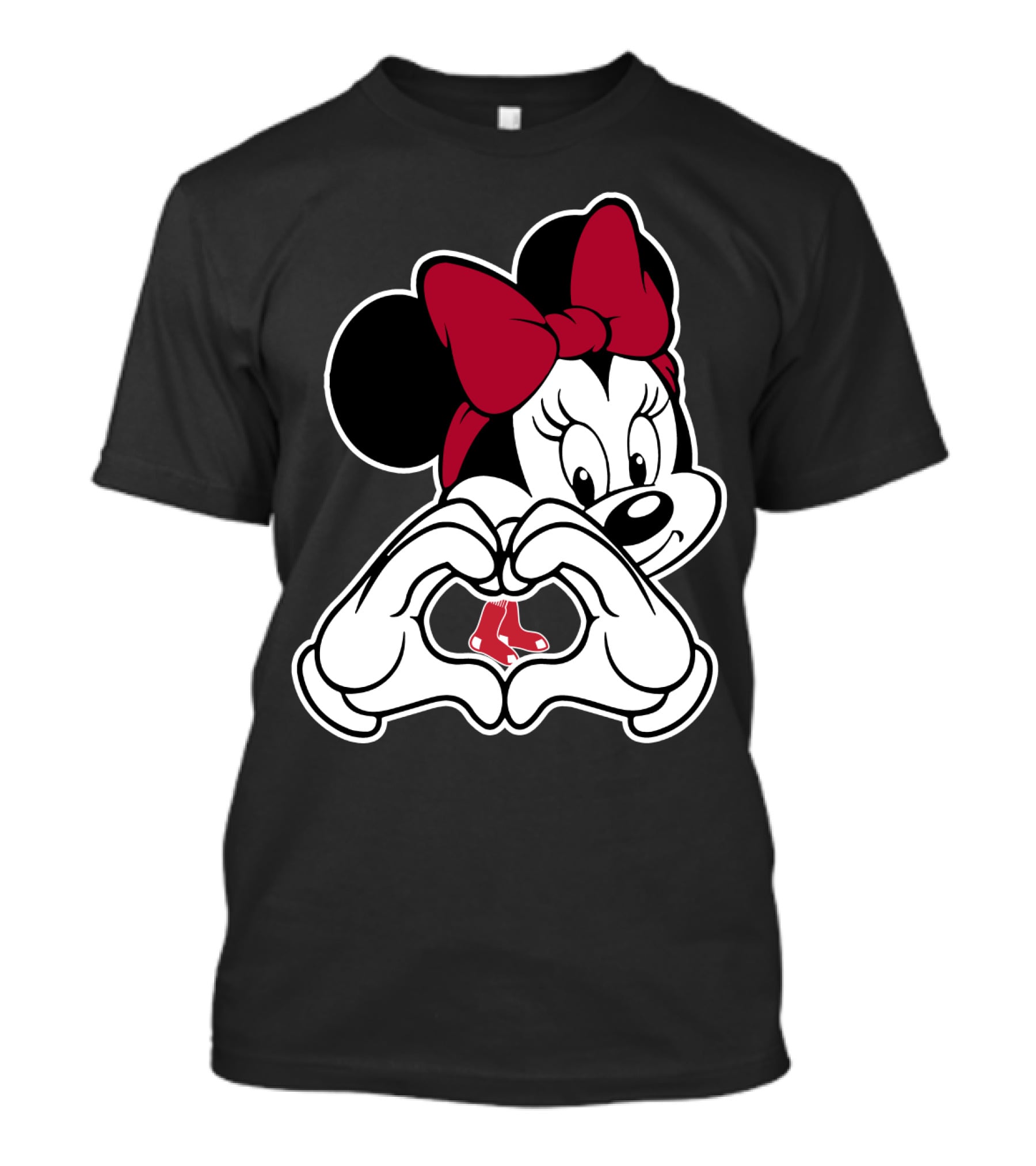 Minnie Mouse Heart Hands Boston Red Sox T-Shirt