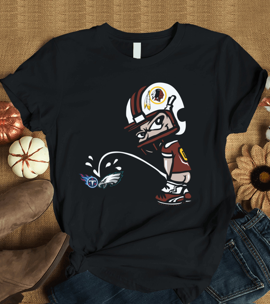 Washington Redskins Football Rivalry Titans Eagles Helmet T-Shirt