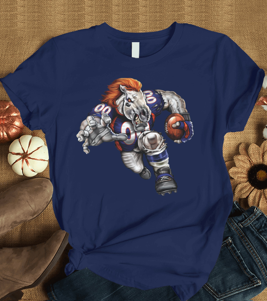 Denver Broncos Football Horse With Jersey And Ball T-Shirt