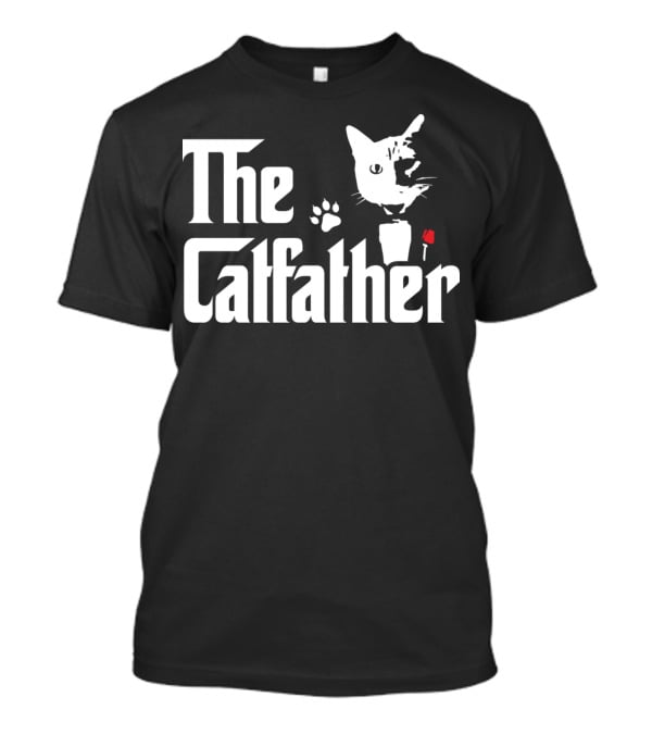 The Catfather Cat Paw Print Rose T-Shirt
