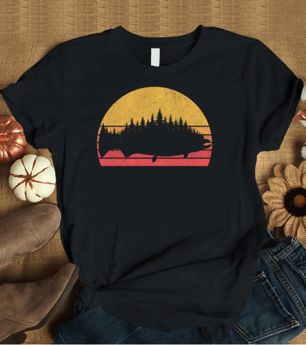 T-Shirt: Treeline King Salmon Fishing Sunset T-Shirt Treeline King Salmon Fishing Sunset T-Shirt