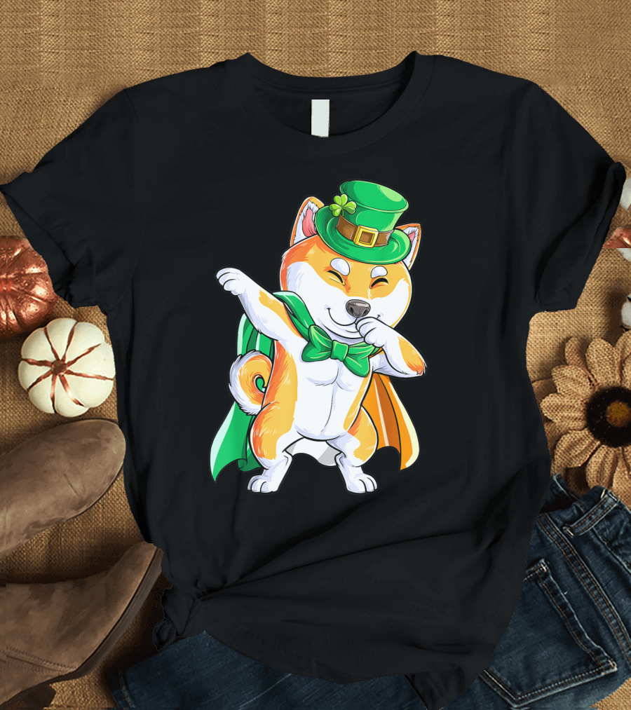 Dabbing Shiba Inu Leprechaun St Patricks Day Irish T-Shirt