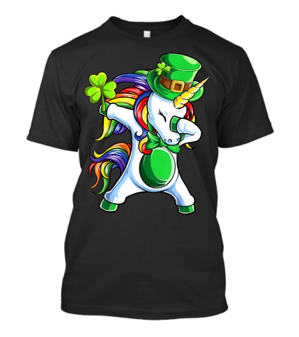 Dabbing Unicorn Lepricorn St Patricks Day Girls T-Shirt