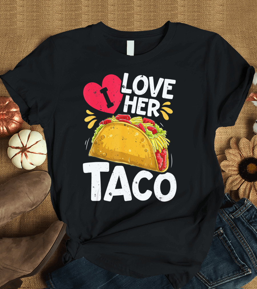 Cinco de Mayo Couple Matching I Love Her Taco T-Shirt