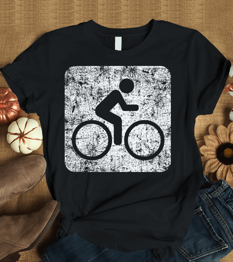 Cycling Sign Grunge Style Iconic Bicycle T-Shirt