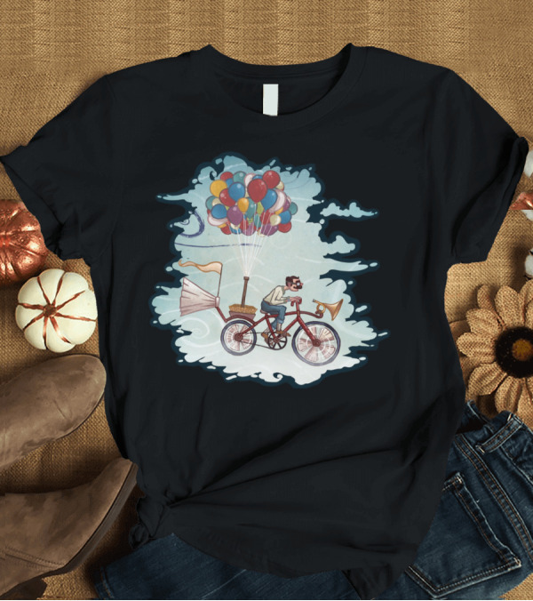 T-Shirt: Flight Series Three Whimsical Bicycle Balloon Adventure T-Shirt Flight Series Three Whimsical Bicycle Balloon Adventure T-Shirt