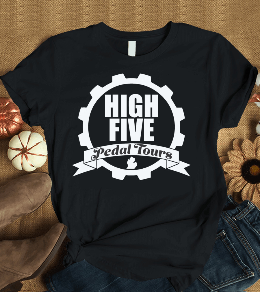 High Five Pedal Tours White T-Shirt