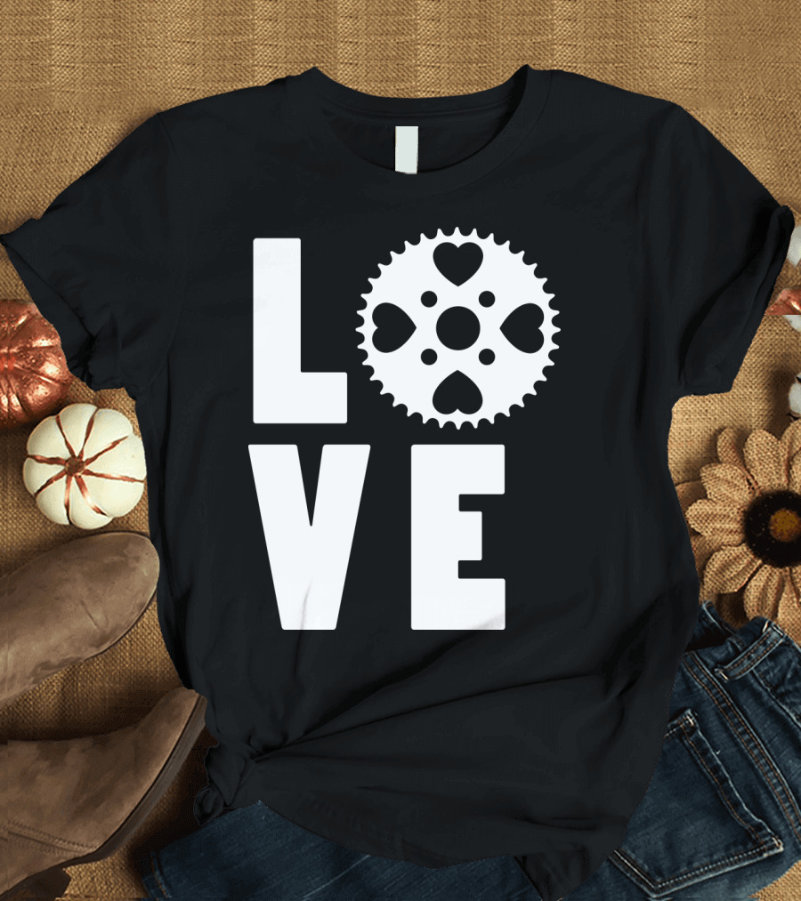 Love Cycling Gear Heart Sprocket T-Shirt