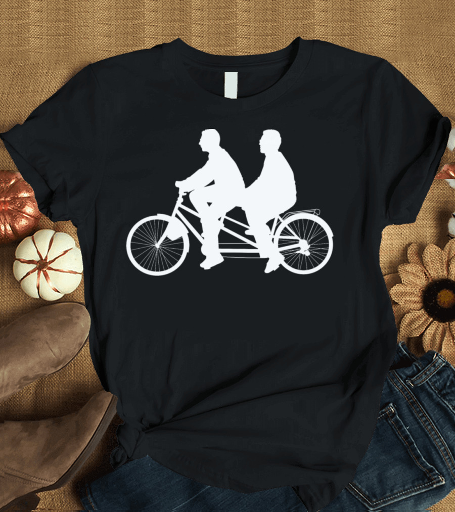 Tandem Bicycle Bike Cyclist Riding Together T-Shirt