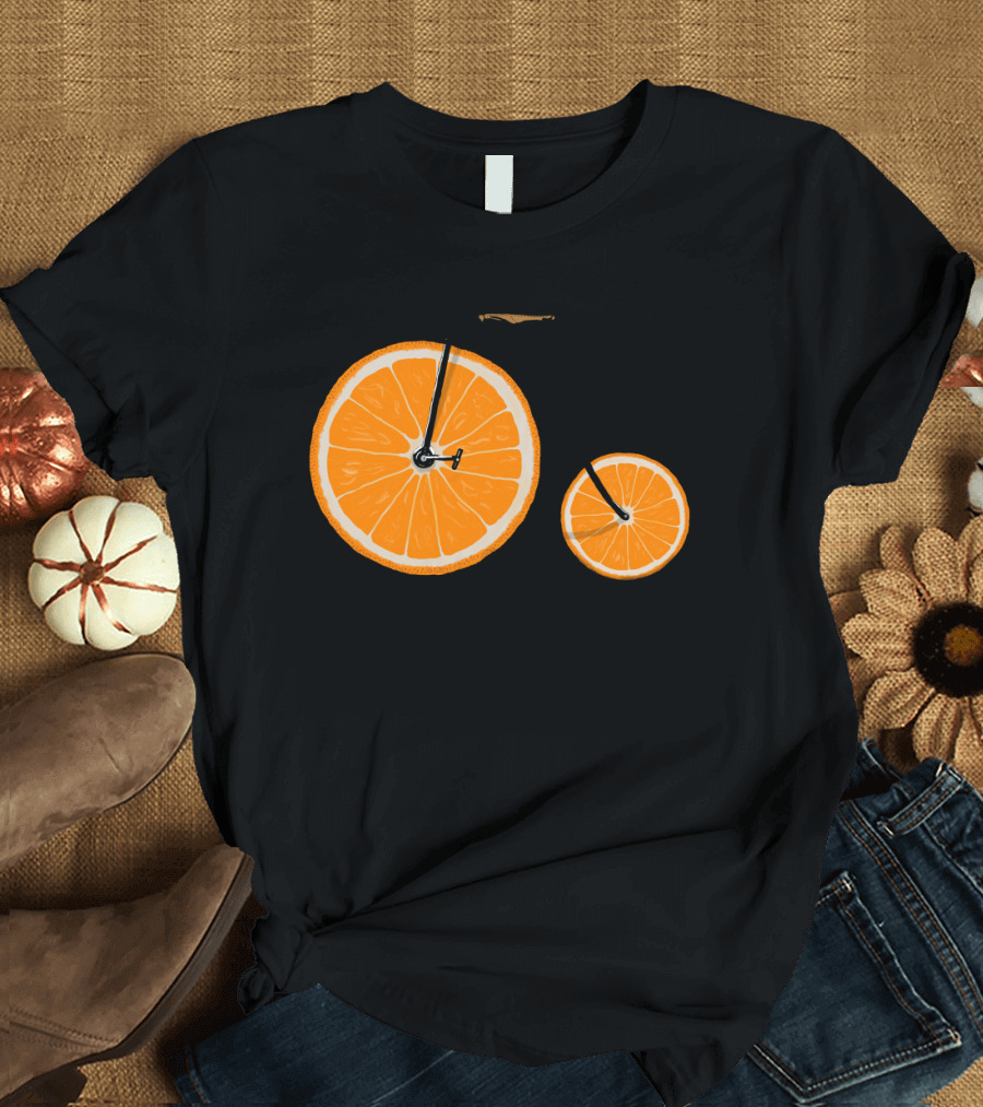 Orange Slice Bicycle Vitamin Concept T-Shirt