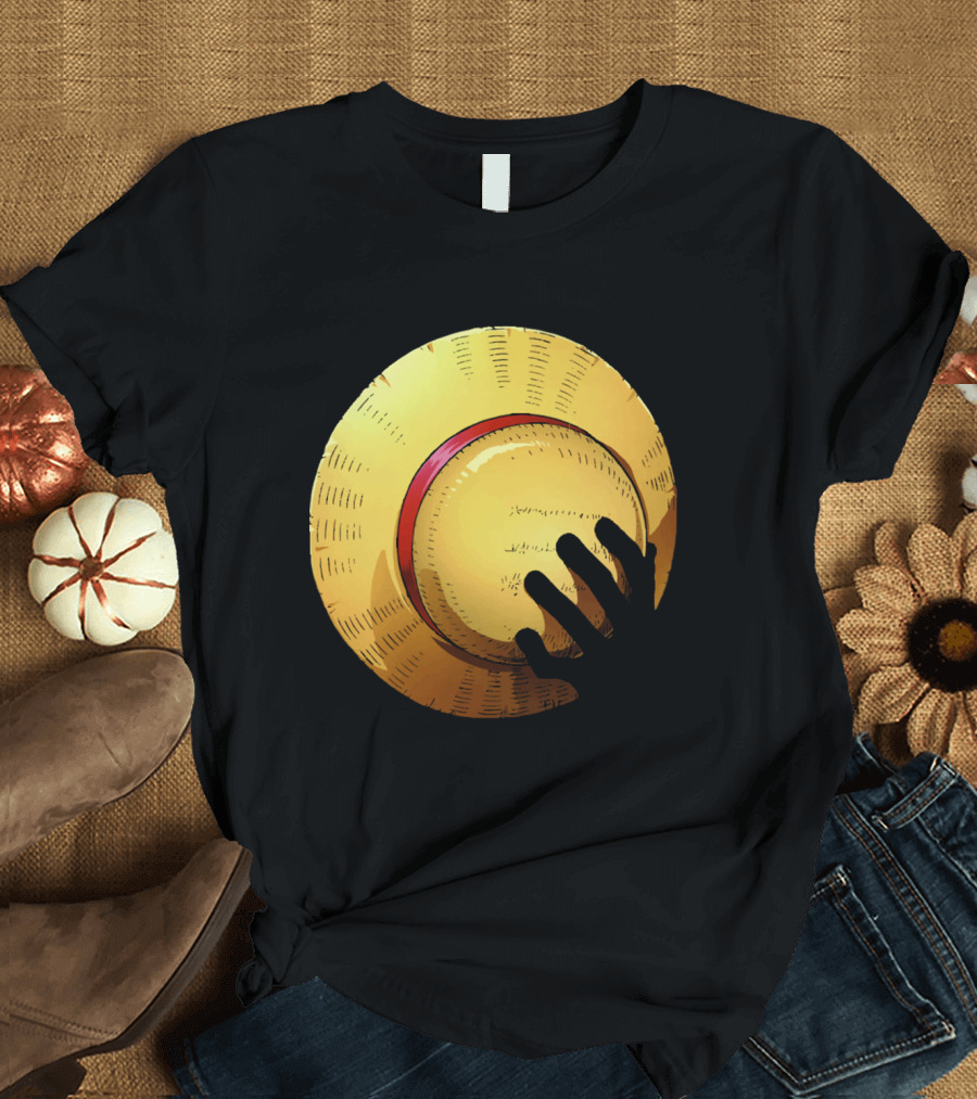 KEEP THE HAT Straw Hat Hand T-Shirt