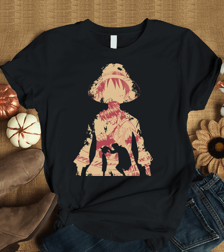 Luffy Shanks Silhouette Straw Hat Mentorship Scene T-Shirt
