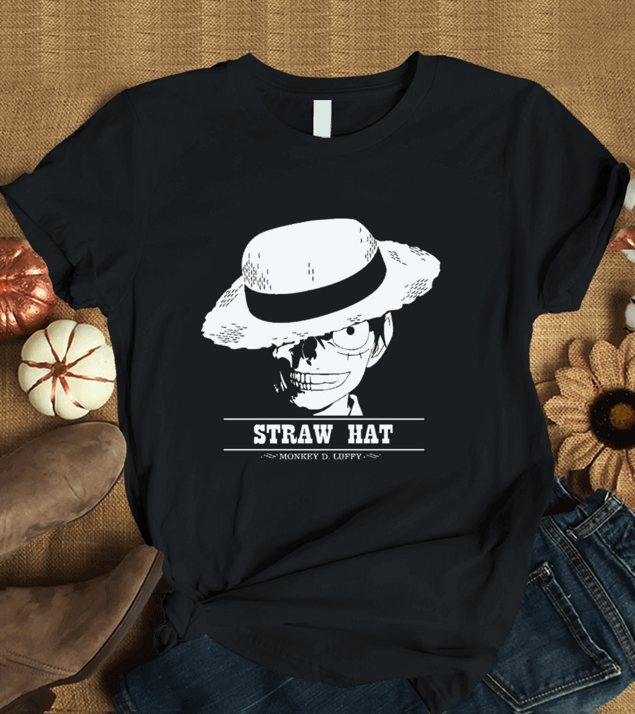Monkey D Luffy Straw Hat One Piece Skeleton T-Shirt