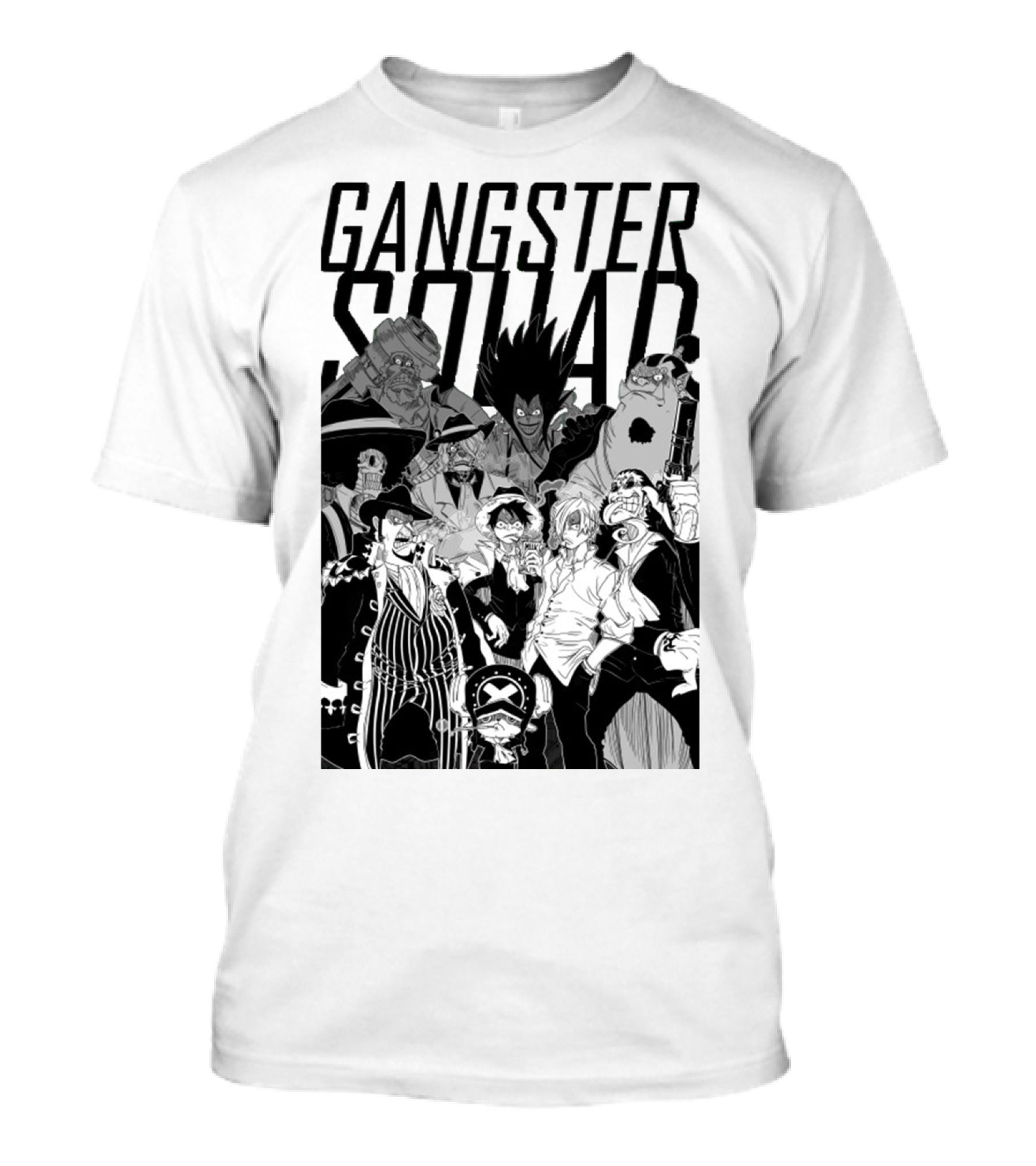 Gangster Squad One Piece Anime Characters Collaboration T-Shirt