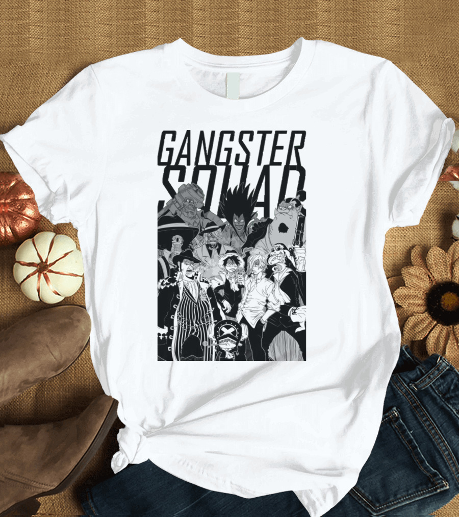 Gangster Squad One Piece Anime Characters Collaboration T-Shirt