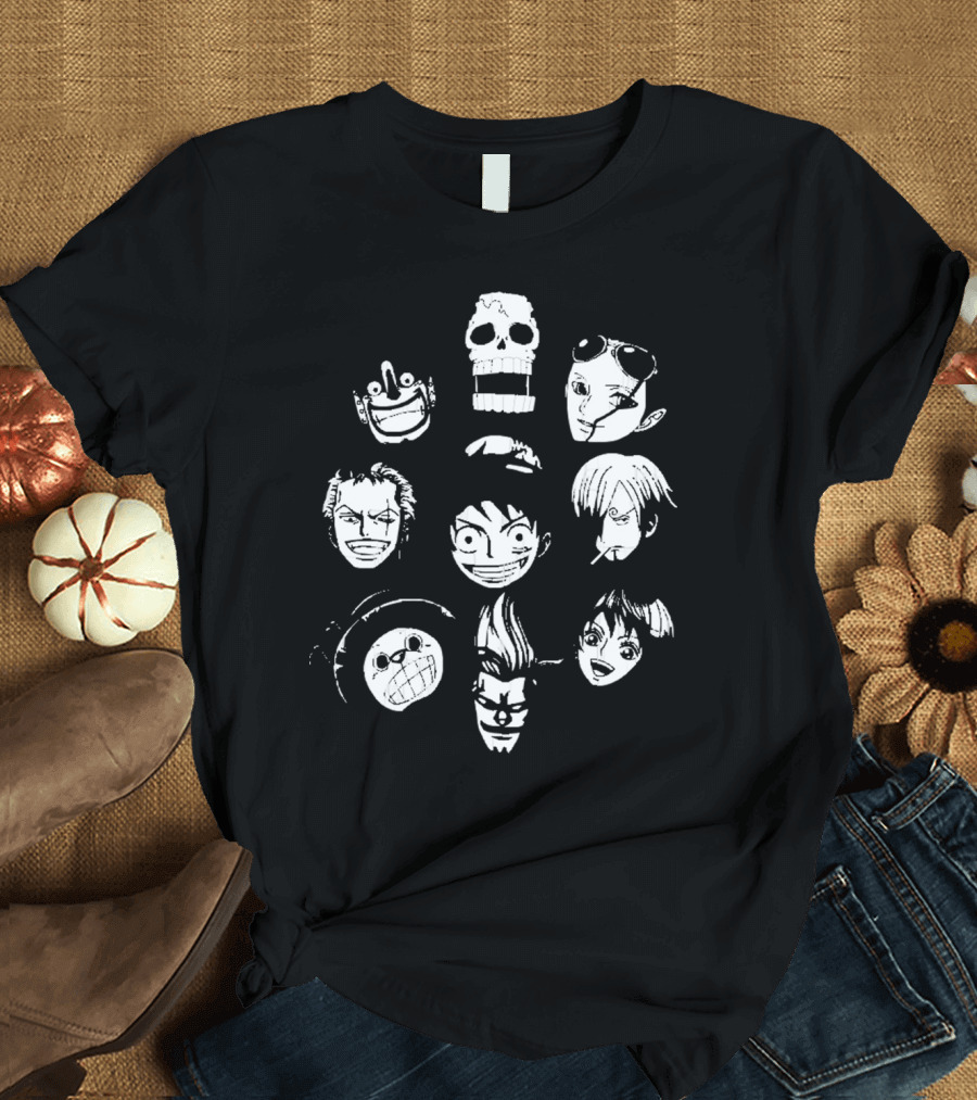 One Piece Straw Hat Crew Faces T-Shirt
